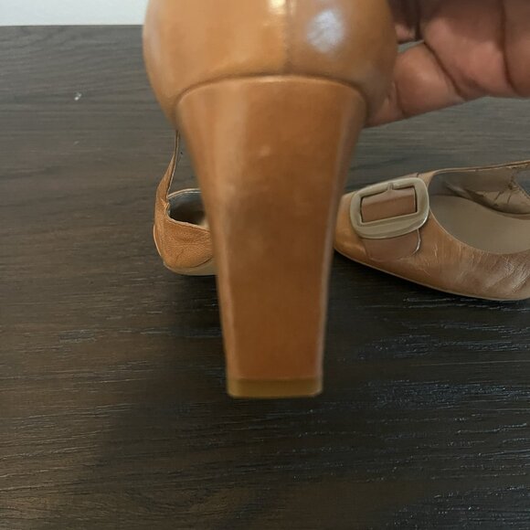 Franco Sarto Women’s Leather Pumps with Square Toe and Oversized Buckle – Size 9 - Picture 7 of 9